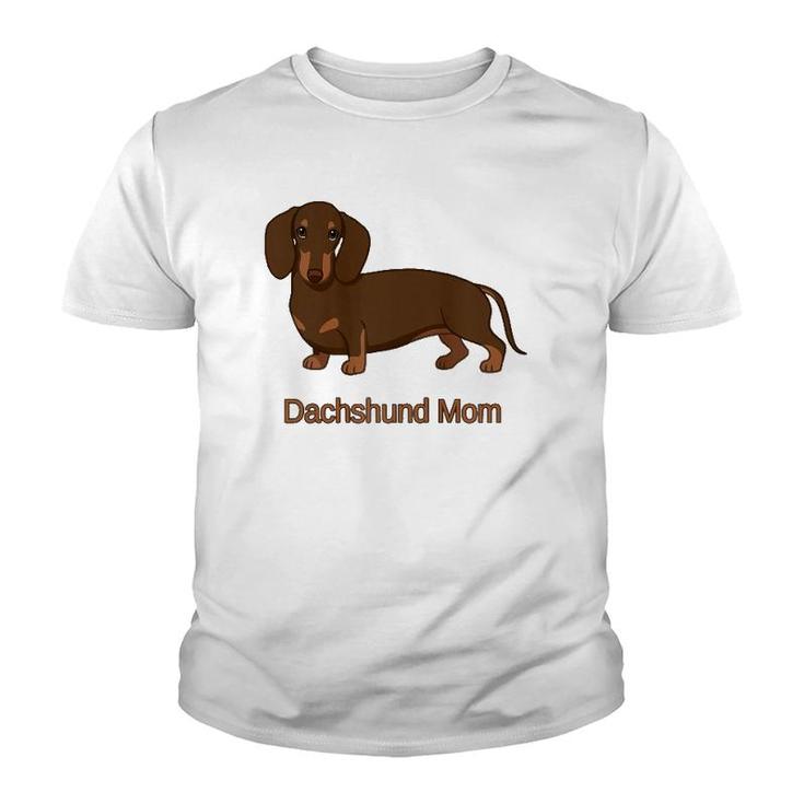 Cute Chocolate Dachshund Mom Youth T-shirt