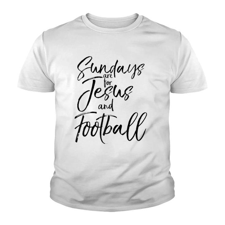 Cute Christian Quote Sundays Are For Jesus And Football Raglan Baseball Youth T-shirt