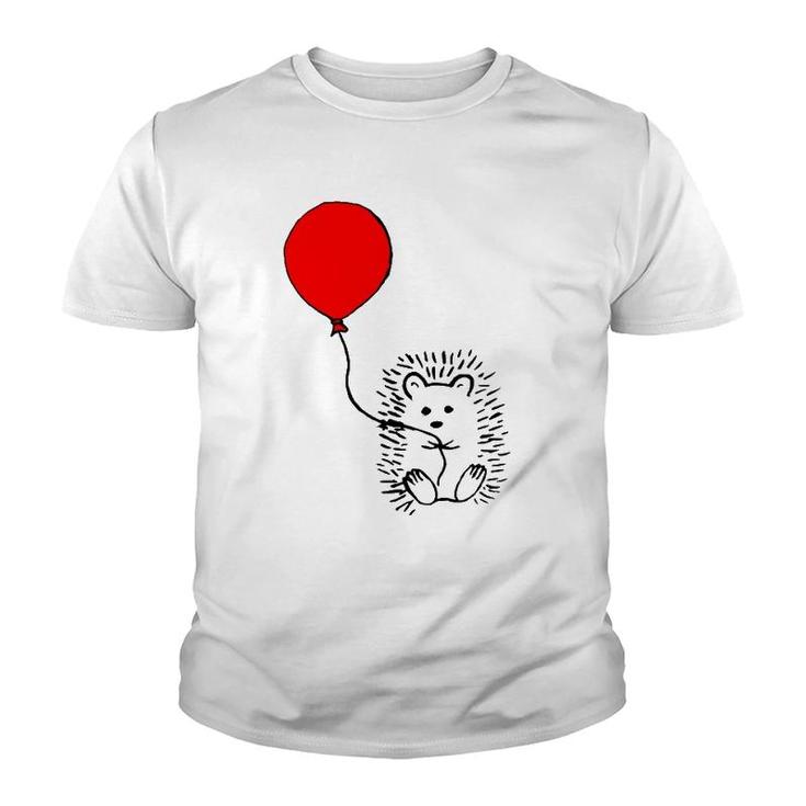 Cute Hedgehog With Red Balloon  - The Perfect Birthday Youth T-shirt
