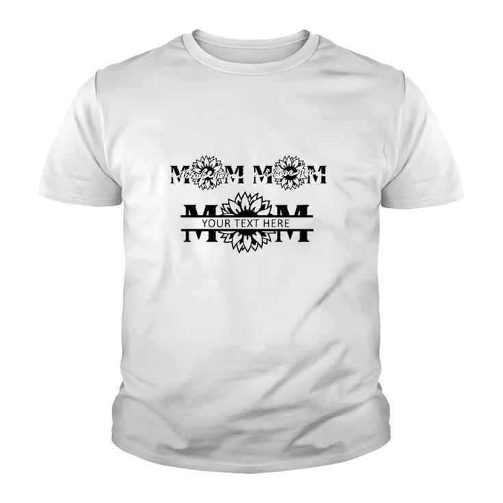 Cute Mom Mother's Day Black & White Flower Youth T-shirt