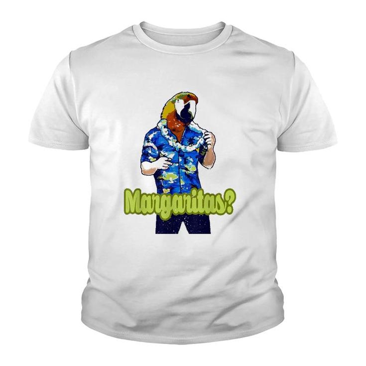 Cute Parrot Head Hawaiian Tropical Floral Print Youth T-shirt