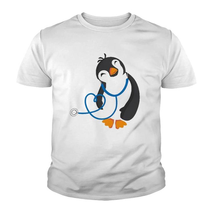 Cute Penguin Pediatrics Medical Nurse Doctor Youth T-shirt
