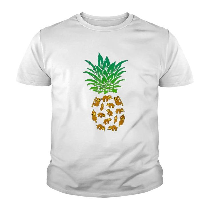 Cute Pineapple Sloth Sloth Lovers Gift Youth T-shirt