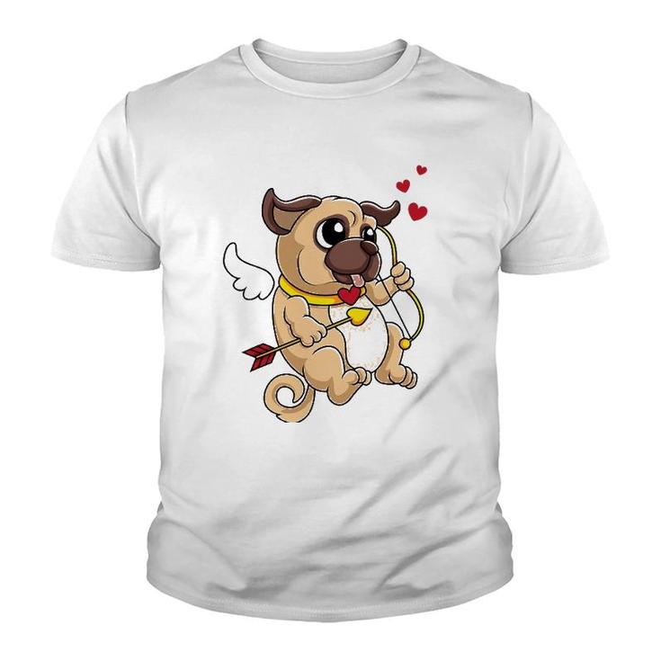 Cute Pug Valentine's Day  Cupid Pug Dog Love Youth T-shirt