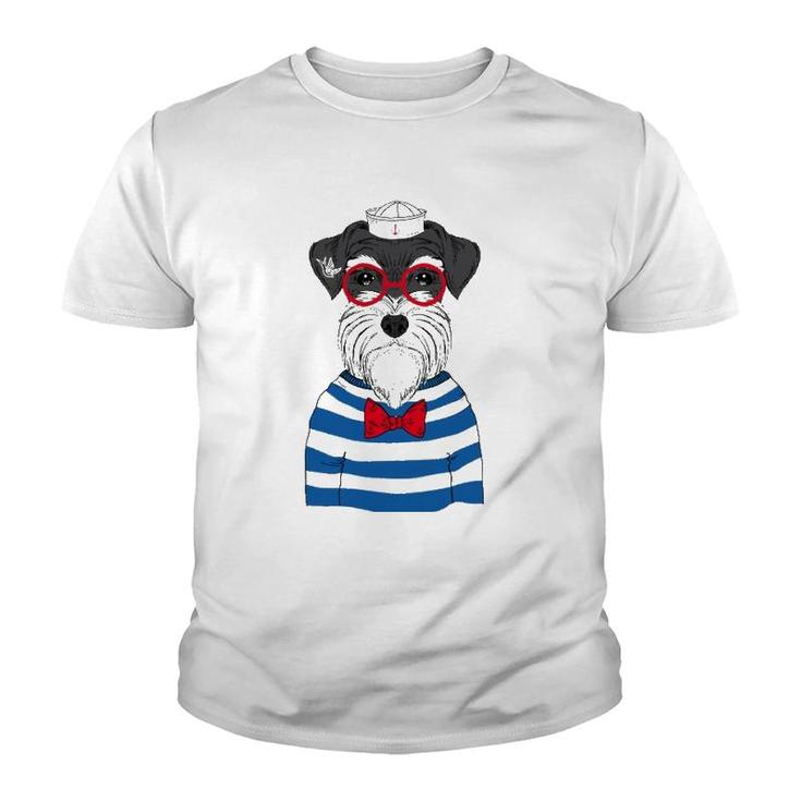 Cute Schnauzer Sailor Dog Unisex Youth T-shirt