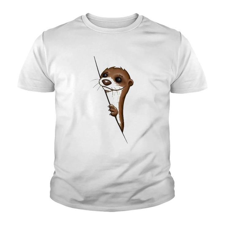 Cute Sea Otter Illustration Otter Fan Art Youth T-shirt