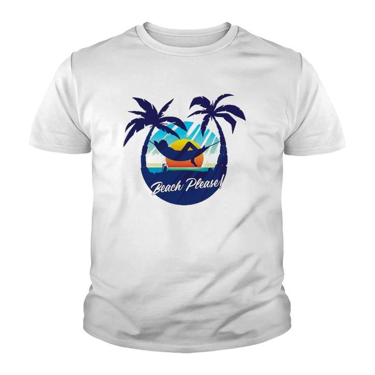 Cute Tropical Beach Please Sunset And Palm Trees - Beach Youth T-shirt
