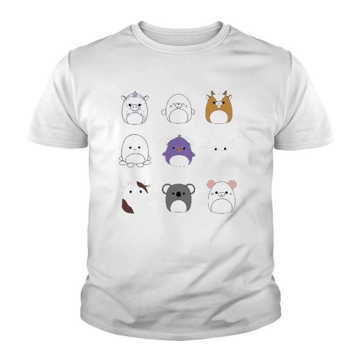 Cute Unicorn Set Card Squishmallow Youth T-shirt