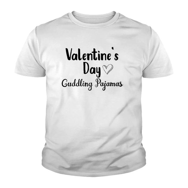 Cute Valentine's Day Cuddling Pajamas For Relaxing In The Pjs Youth T-shirt