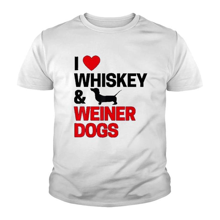 Dachshund Gifts I Love Whiskey Lovers Youth T-shirt