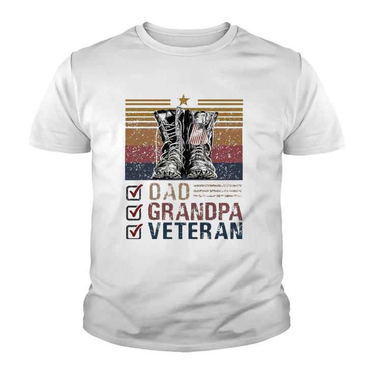 Dad Grandpa Veteran Vintage Favorite Holiday Veteran's Day Youth T-shirt