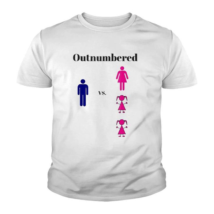 Dad Is Outnumbered 3 To 1 Funny Youth T-shirt