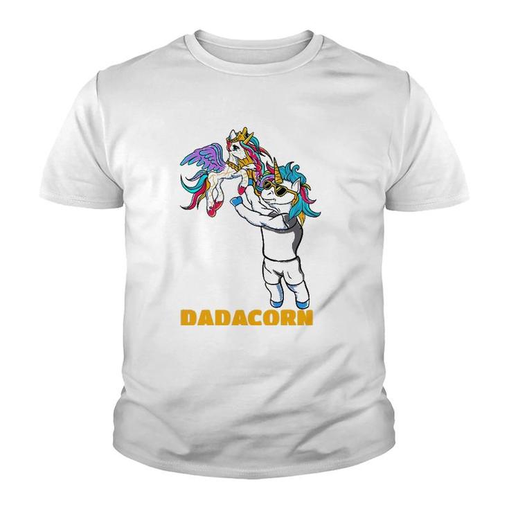 Dadacorn Unicorn Dad For A Family Daddy Father's Day Youth T-shirt