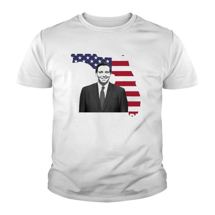 Daddy Desantis Florida America Flag 4Th Of July Youth T-shirt