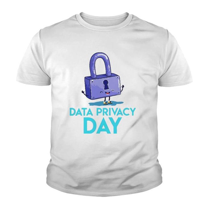Data Protection Day Happy Padlock Data Privacy Youth T-shirt