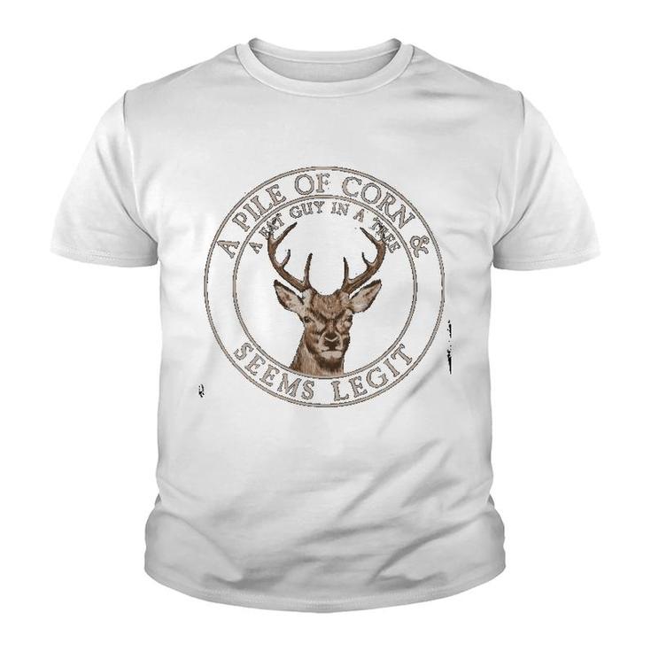 Deer Hunting A Fat Guy In A Tree Youth T-shirt
