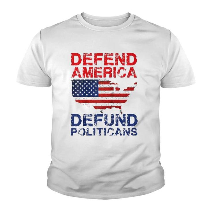 Defend America Defund Politicians - Distressed Look  Youth T-shirt