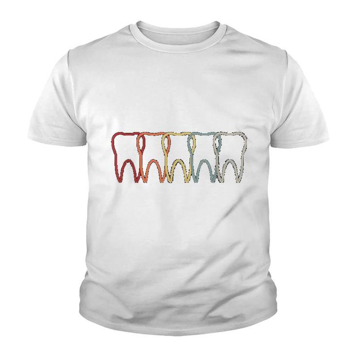 Dental Hygienist Retro Teeth Dentist Youth T-shirt