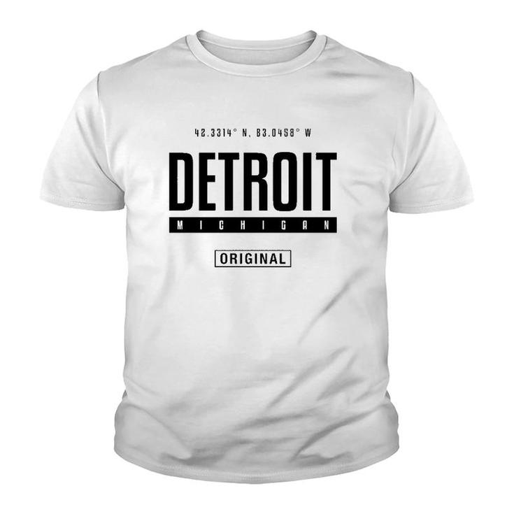 Detroit Coordinates Novelty Graphic Gift For Men Women Youth T-shirt