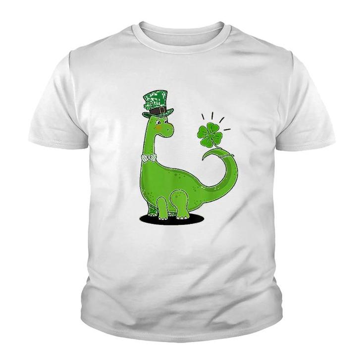 Dinosaur Shamrock St Patricks Day Youth T-shirt