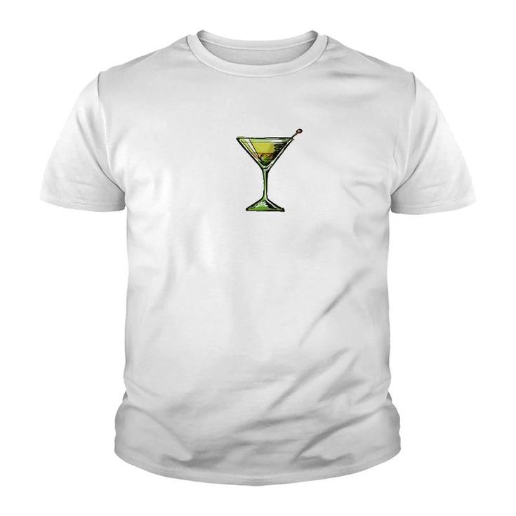 Dirty Martini Heartbeat Cocktail Glass Happy Hour  Youth T-shirt