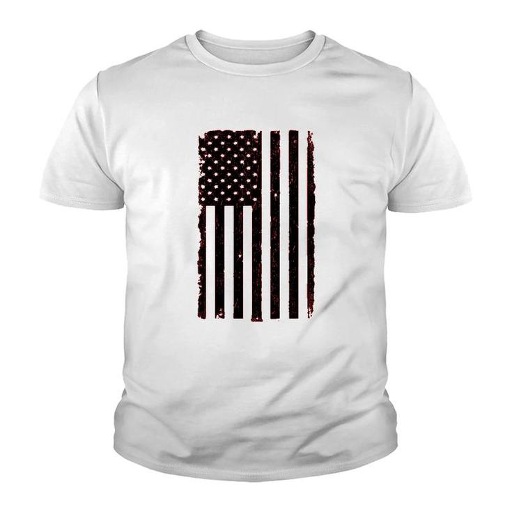 Distressed Black Usa Flag  United States Youth T-shirt