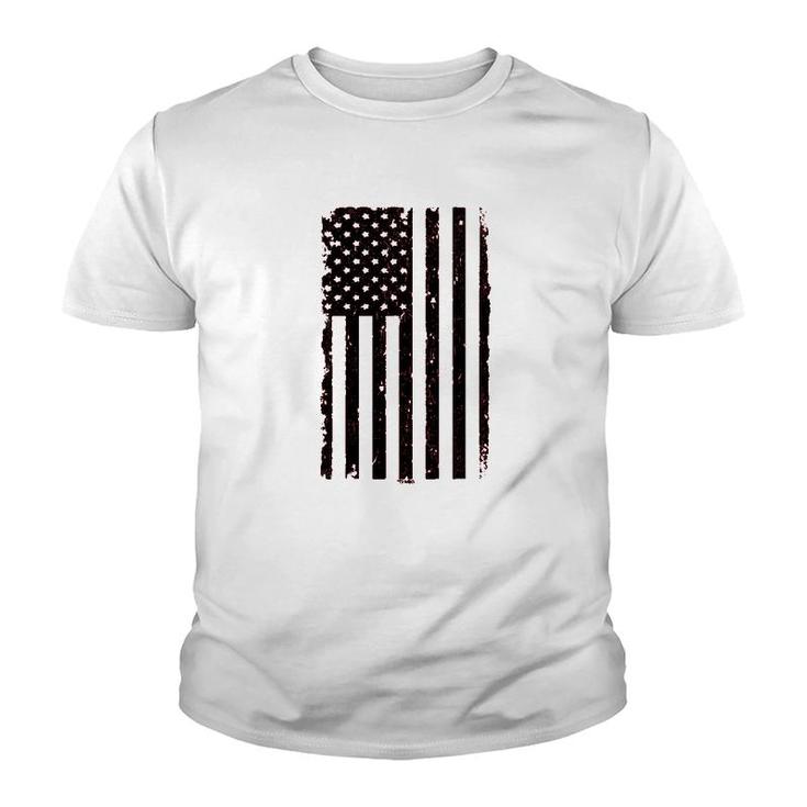 Distressed Black Usa Flag United States Youth T-shirt