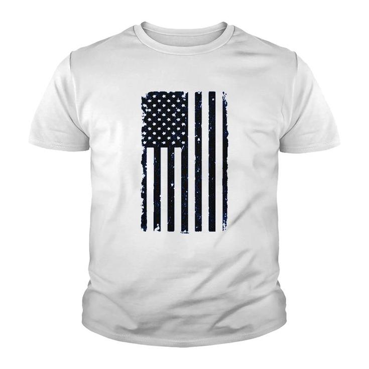 Distressed Black Usa Flag United States Youth T-shirt