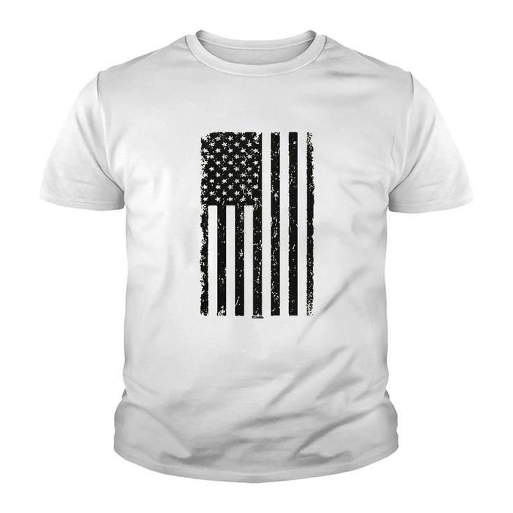 Distressed Black Usa Flag Youth T-shirt