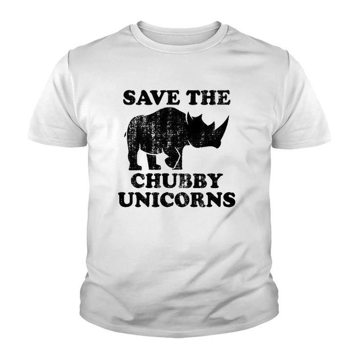 Distressed Save The Chubby Unicorns Vintage Style Youth T-shirt