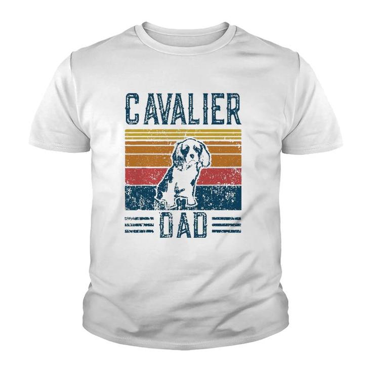 Dog Cavalier King Charles Spaniel Vintage Cavalier Dad Youth T-shirt