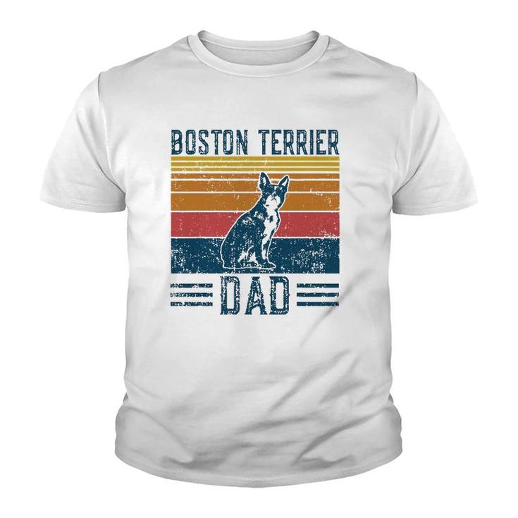 Dog Dad - Vintage Boston Terrier Dad Youth T-shirt