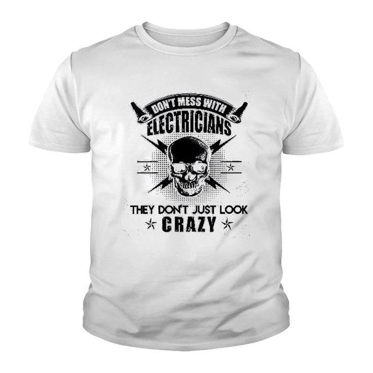 Dont Mess With Electrician Youth T-shirt