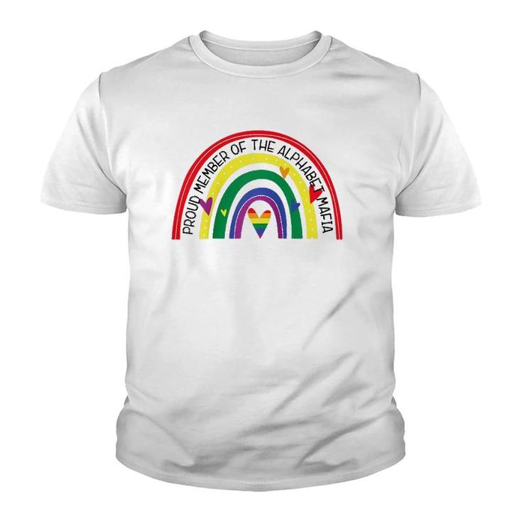 Dpkv Rainbow Proud Member Of The Alphabet Mafia Lgbt Pride Raglan Baseball Tee Youth T-shirt