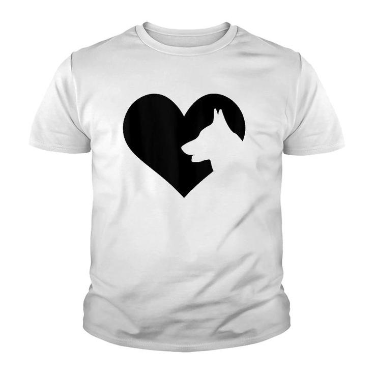 Dutch Shepherd Dog Heart Silhouette - Dutch Shepherd Tank Top Youth T-shirt