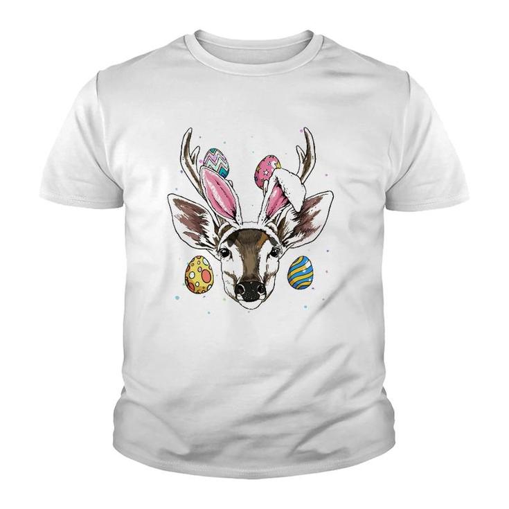 Easter Bunny Deer Funny Easter Deer Gifts Youth T-shirt