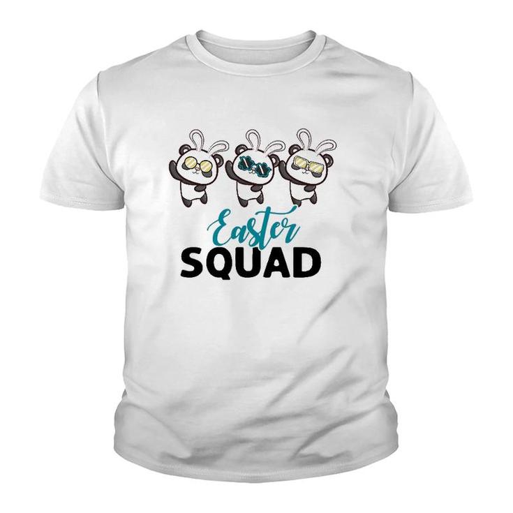Easter Squad Panda With Bunny Ears Funny Easter Day Youth T-shirt
