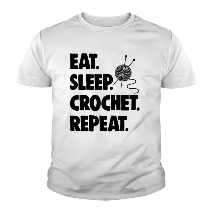 Eat Sleep Crochet Repeat Ts Women Crochet Lovers Gifts Youth T-shirt