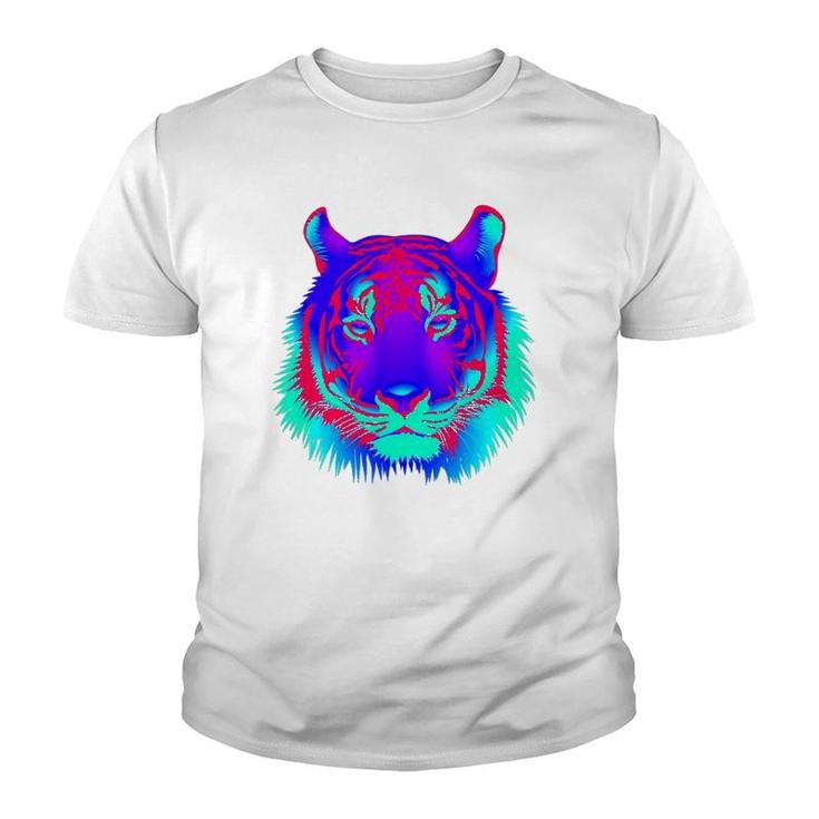 Edm Electronic Dance Techno Colorful Tiger Rave Youth T-shirt