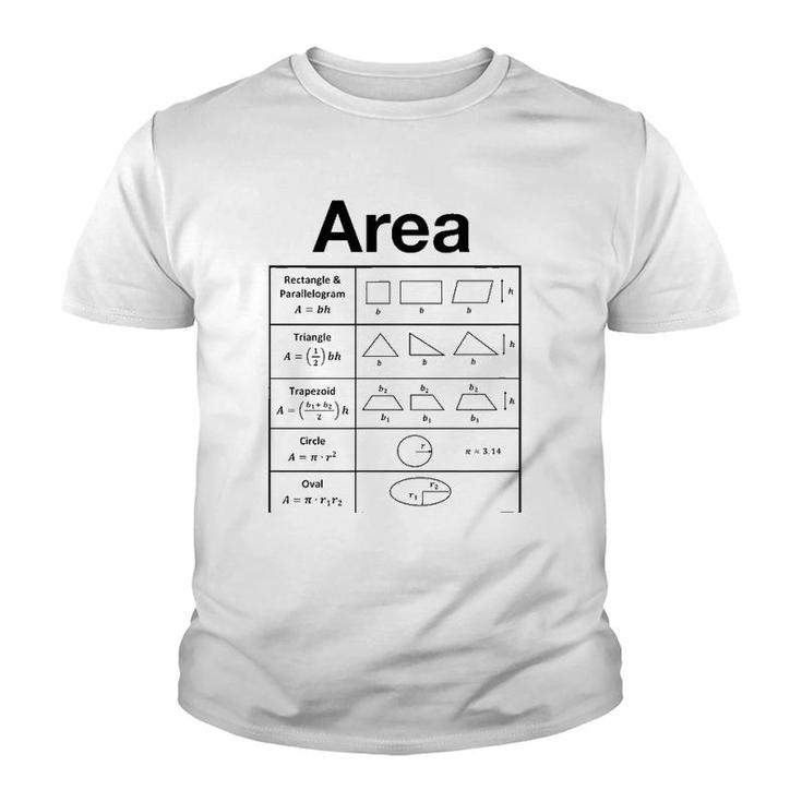 Educational Math Teacher Algebra Area Youth T-shirt