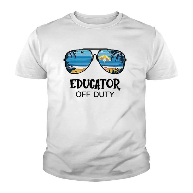 Educator Off Duty Sunglasses Beach Hello Summer Youth T-shirt