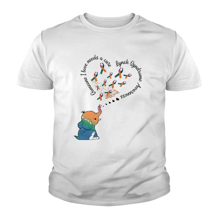 Elephant Someone I Love Needs Cure Lynch Syndrome Awareness Youth T-shirt