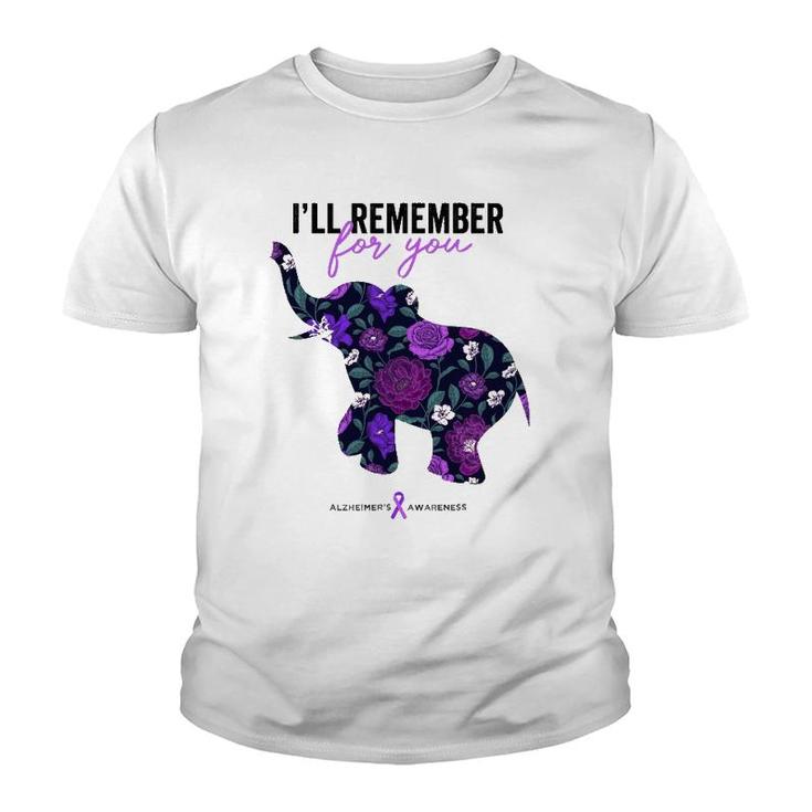 End Alz , I'll Remember For You, Alzheimers Awareness Youth T-shirt