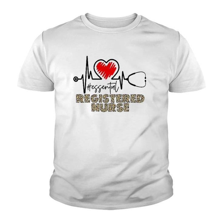 Essential Registered Nurse Essential Worker Nursing Leopard Youth T-shirt