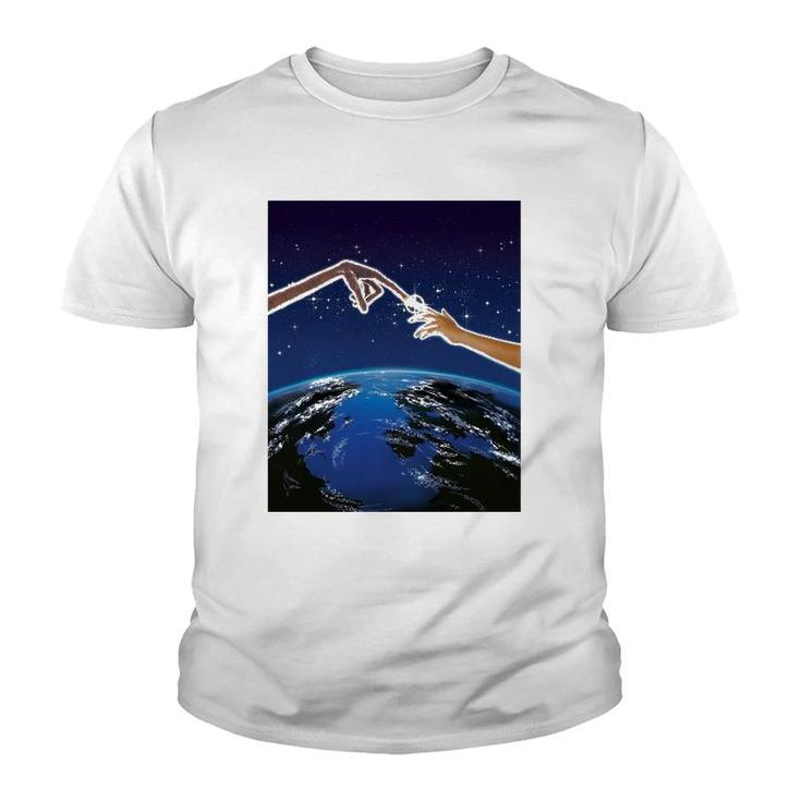 ET Light Up Finger Touch Space View Graphic Youth T-shirt