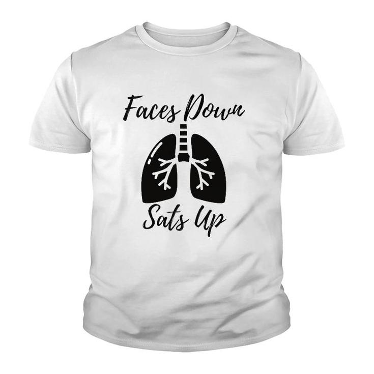 Faces To Down Sats Up Respiratory Therapist Nurse Gift Youth T-shirt