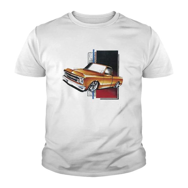 Fair Game Chevy C10 Orange Truck Pickup Youth T-shirt