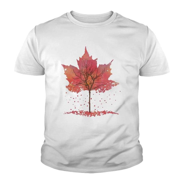 Fall Leaves Graphic Tee- Popular Fall Youth T-shirt