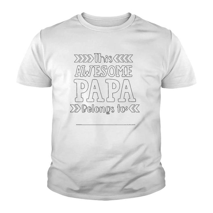 Father's Day Coloring Craft Gift For Papa From Grandkids Premium Youth T-shirt