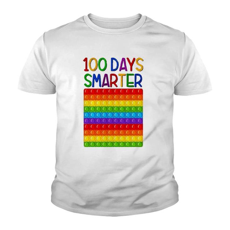 Fidget Toy 100 Days Smarter Poppin 100 Days Of School Pop It Youth T-shirt